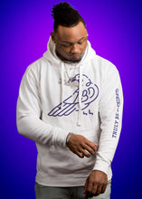 Load image into Gallery viewer, OG TBD Raven Hoodie - Pure White / Pleasure Purple
