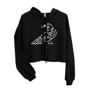 OG TBD Raven Women's Cropped Hoodie - Majestic Black / Pure White