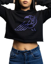 Load image into Gallery viewer, OG TBD Raven Women&#39;s Cropped Hoodie - Majestic Black / Pleasure Purple
